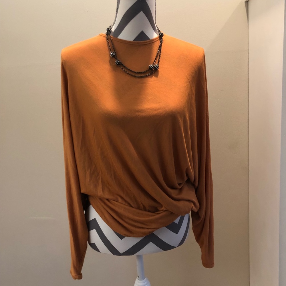 Givenchy Paris Dark Apricot Draped Top